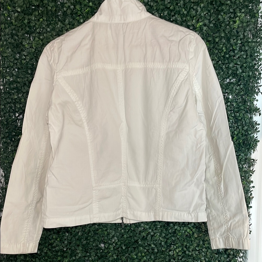 Chico's White Utility Jacket with Structured Silhouette.   E - Picture 5 of 6